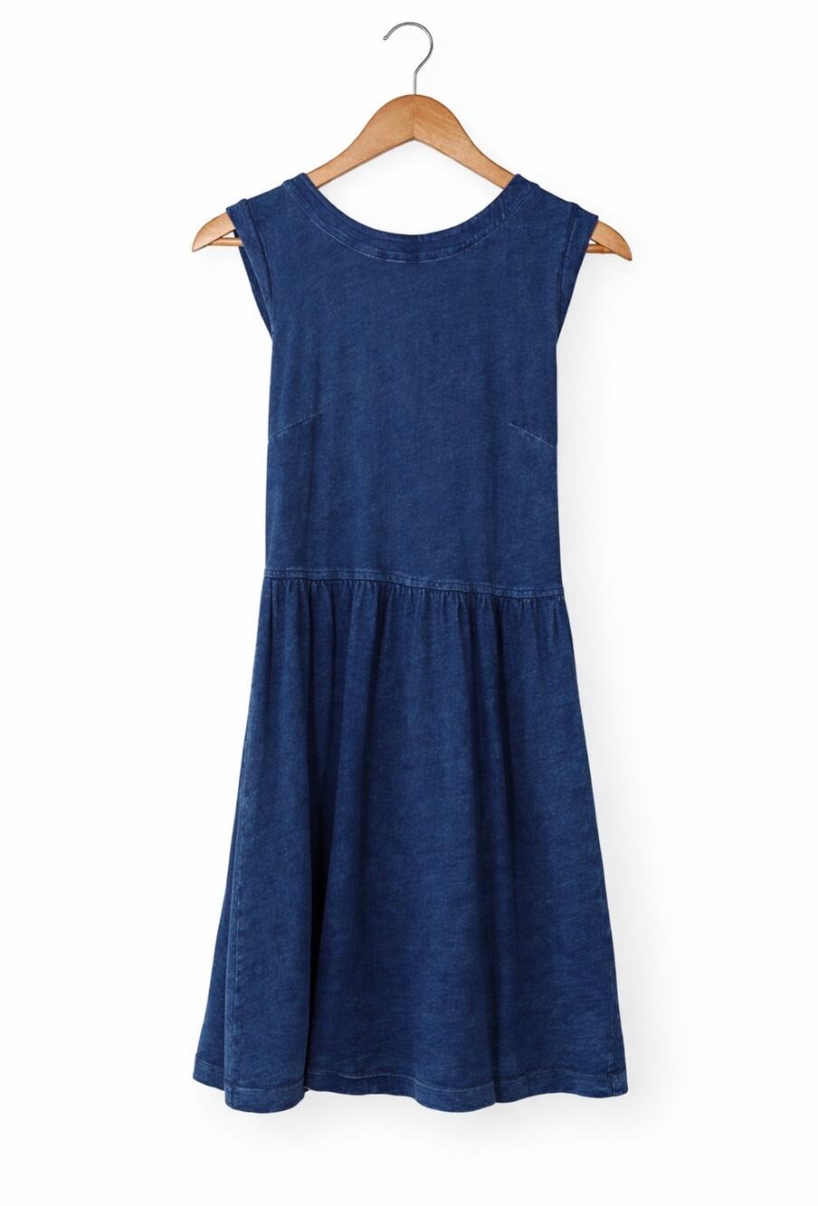 LOFT Denim Look Sleeveless Dress Blue Zip Back Lightweight Size 0